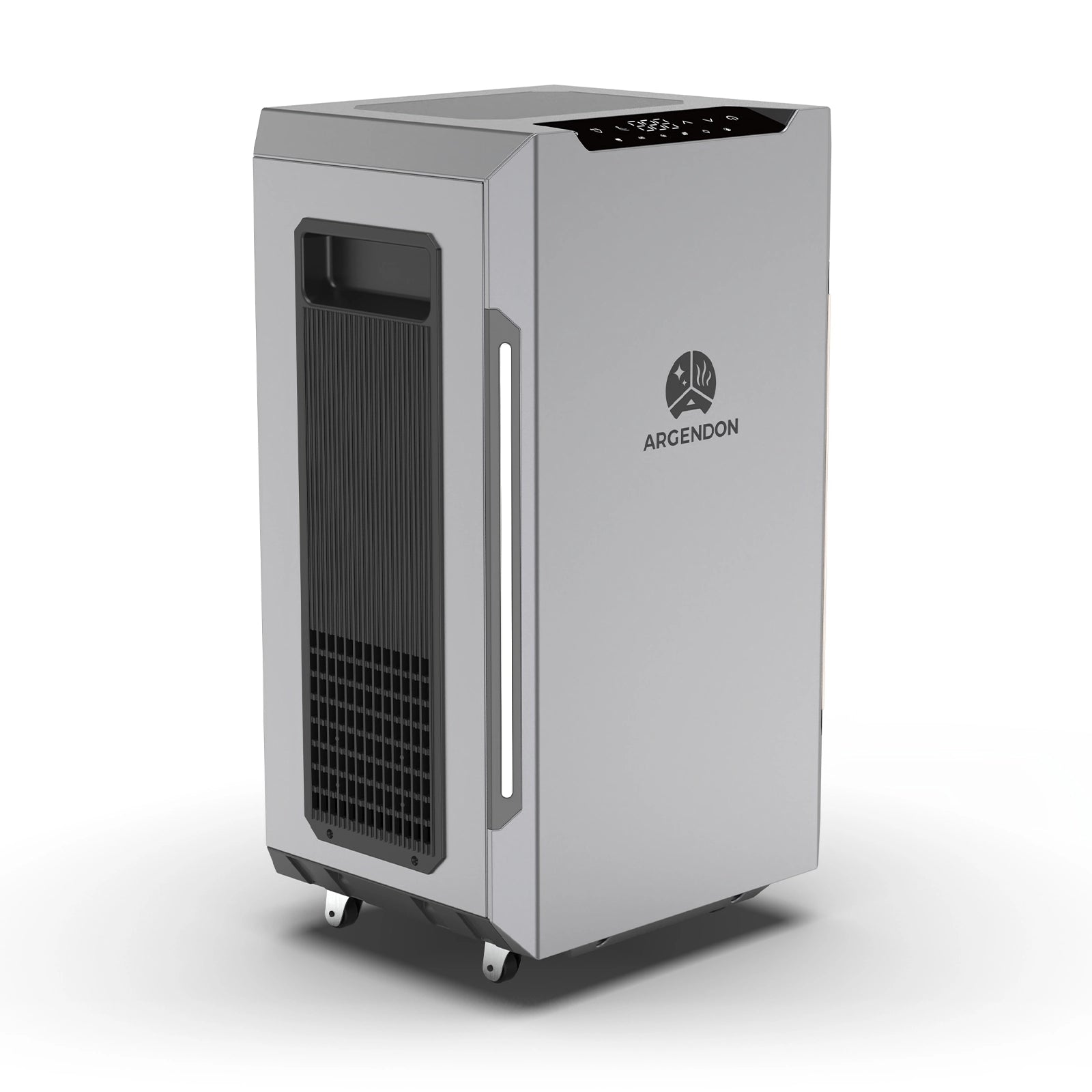 Tall gray Argendon Sandidry Pro 35C dehumidifier on wheels