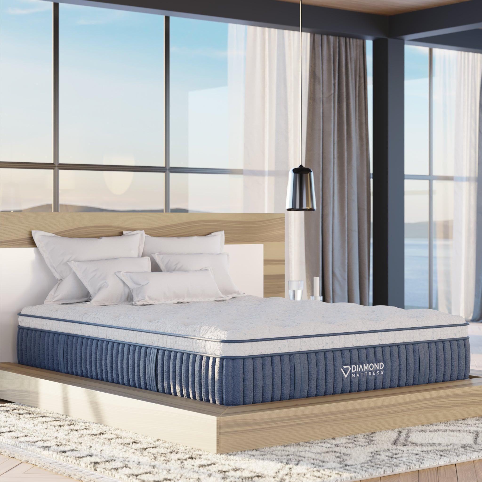 Flurry Lux Cooling Hybrid mattress in a bedroom