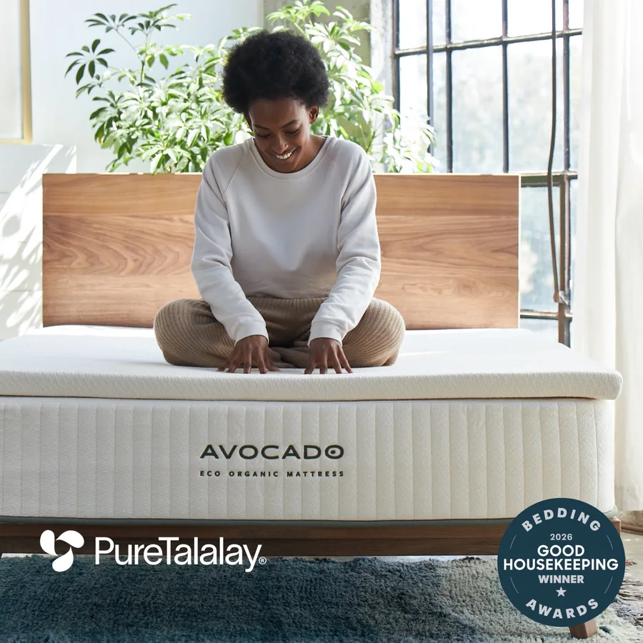 Avocado Eco Organic three-inch latex mattress topper in Queen Medium