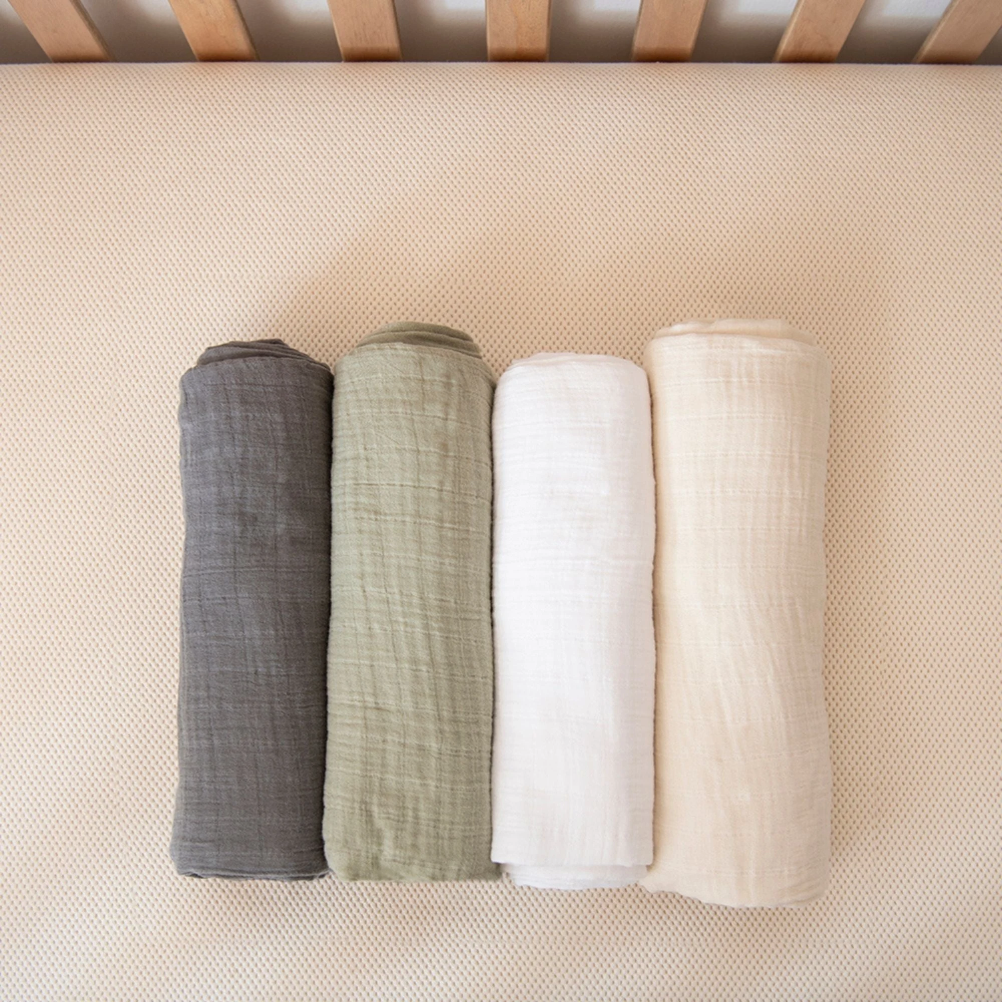 Naturepedic Breathable Organic Cotton Muslin Swaddle Blankets four-pack