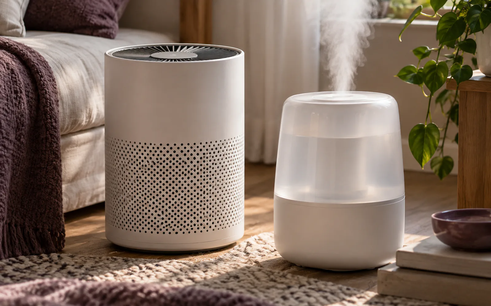Air Purifier vs Humidifier for Sleep: Which Do You Need? explained through a photorealistic material or setup detail