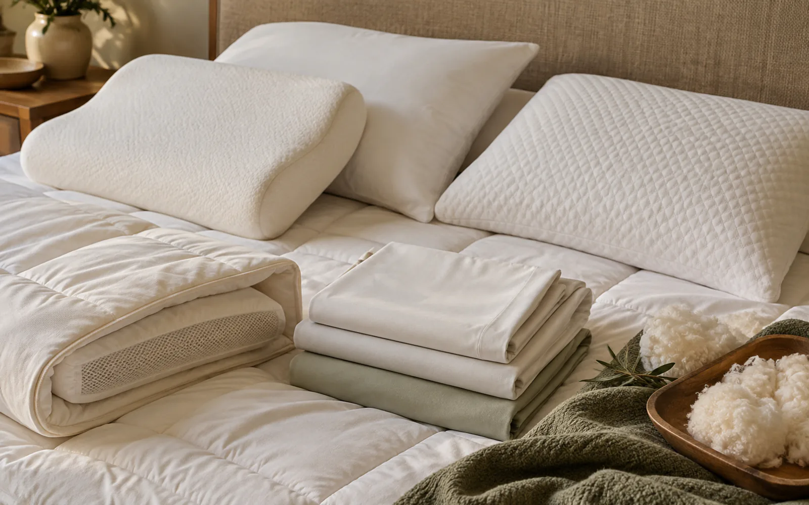 Amerisleep Organica Bedding Review 2026: Pillow, Sheets, Comforter, Protector & Topper explained through a photorealistic material or setup detail