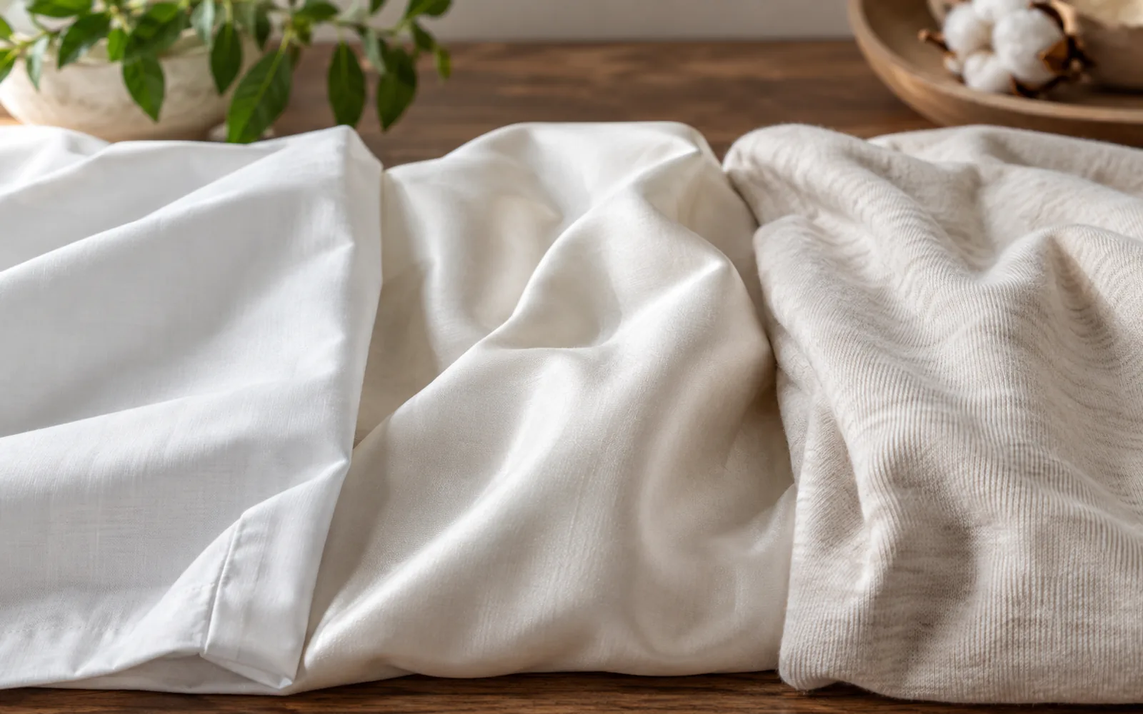 Bare Home Percale vs Sateen vs Jersey Sheets: Which Organic Cotton Feel Wins? explained through a photorealistic material or setup detail