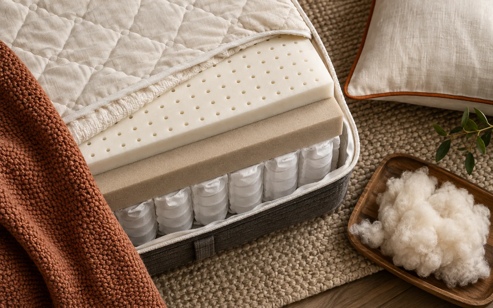 Choosing a Mattress with Hip Pain: A Side Sleeper's Guide explained through a photorealistic material or setup detail