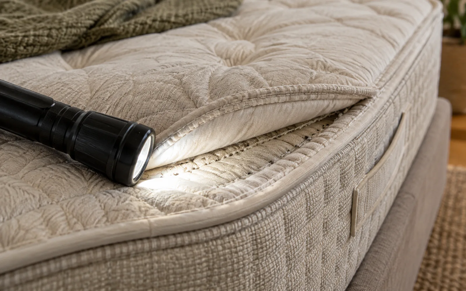 How to Check a Mattress for Bed Bugs explained through a photorealistic material or setup detail