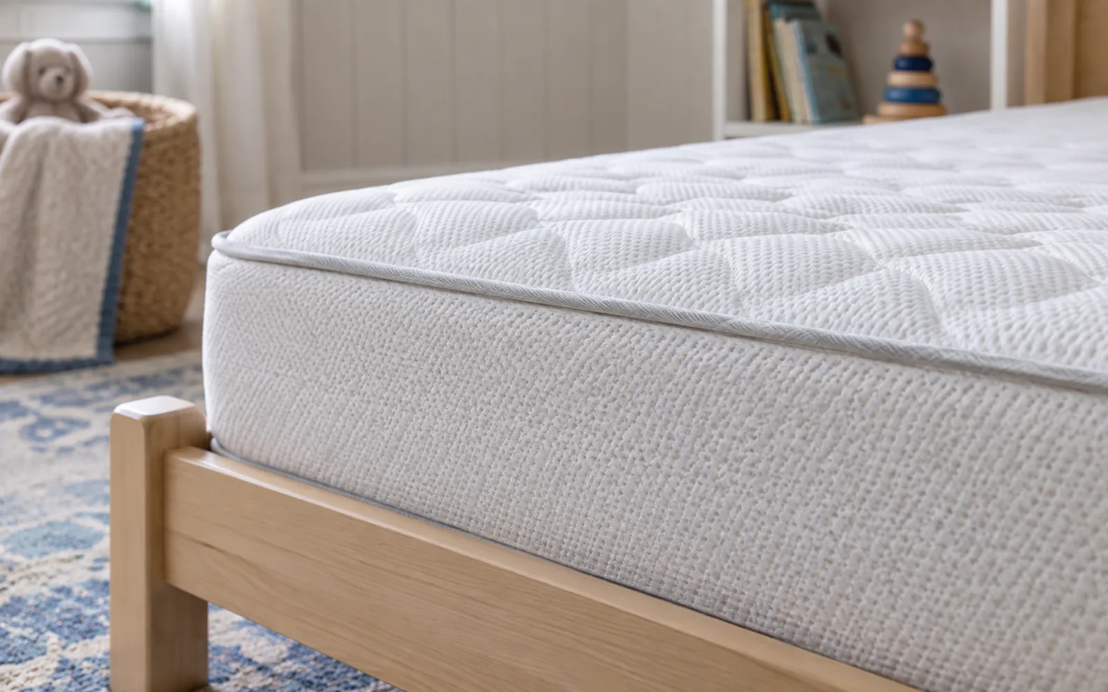 How to Choose a Mattress for Your Toddler: Comfort, Size and Timing explained through a photorealistic material or setup detail