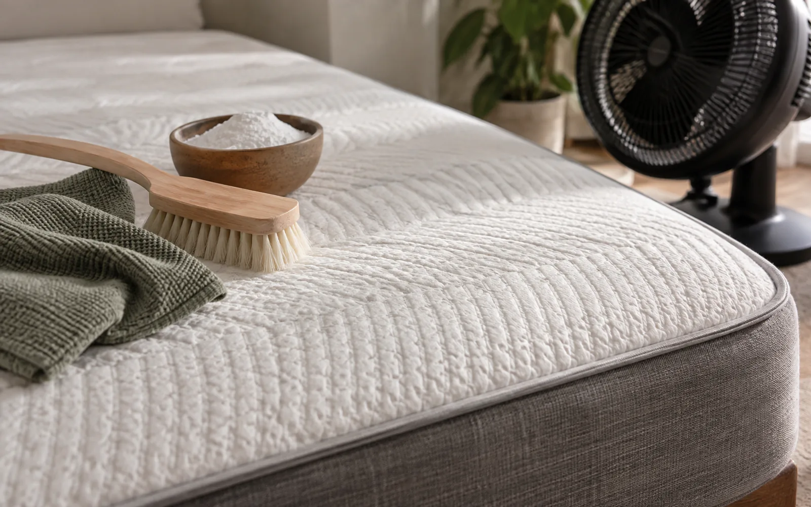 How to Deep-Clean a Memory Foam Mattress (Without Ruining It) explained through a photorealistic material or setup detail