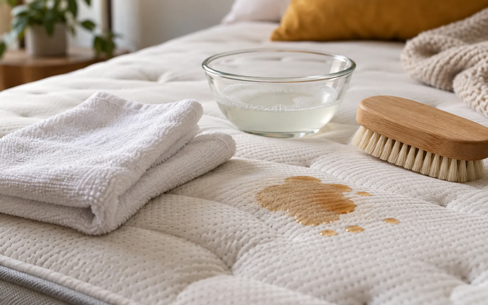 How to Spot-Clean a Mattress (Fresh Spills) explained through a photorealistic material or setup detail
