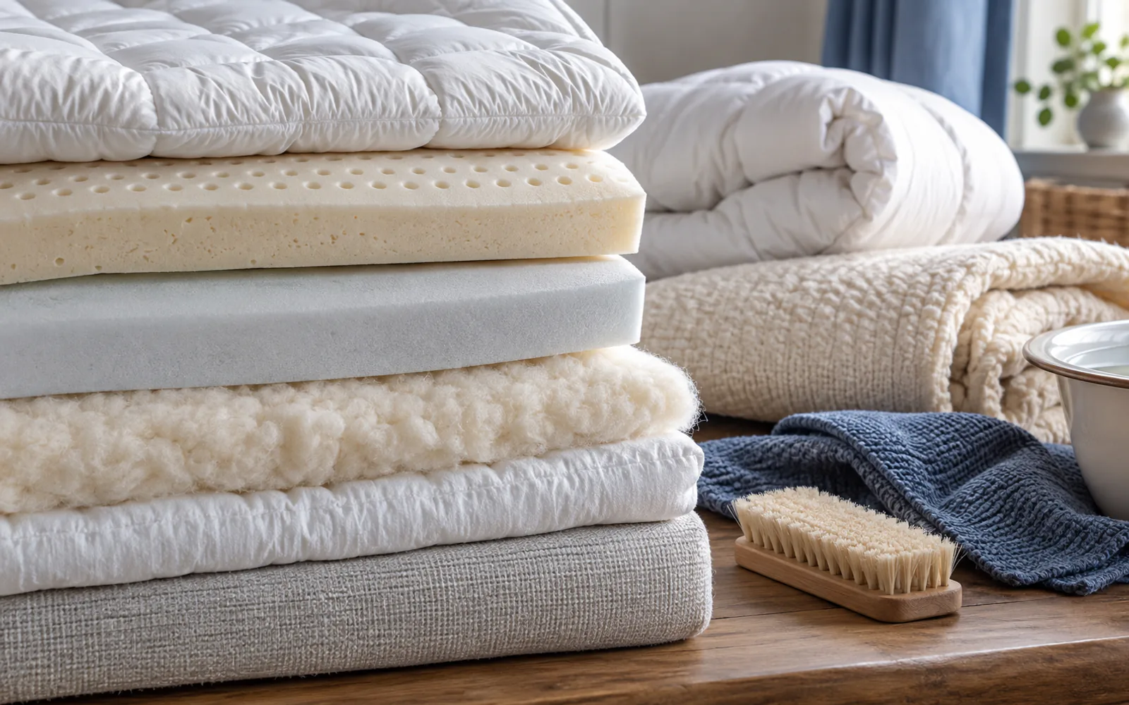 How to Wash a Mattress Topper (By Type) explained through a photorealistic material or setup detail