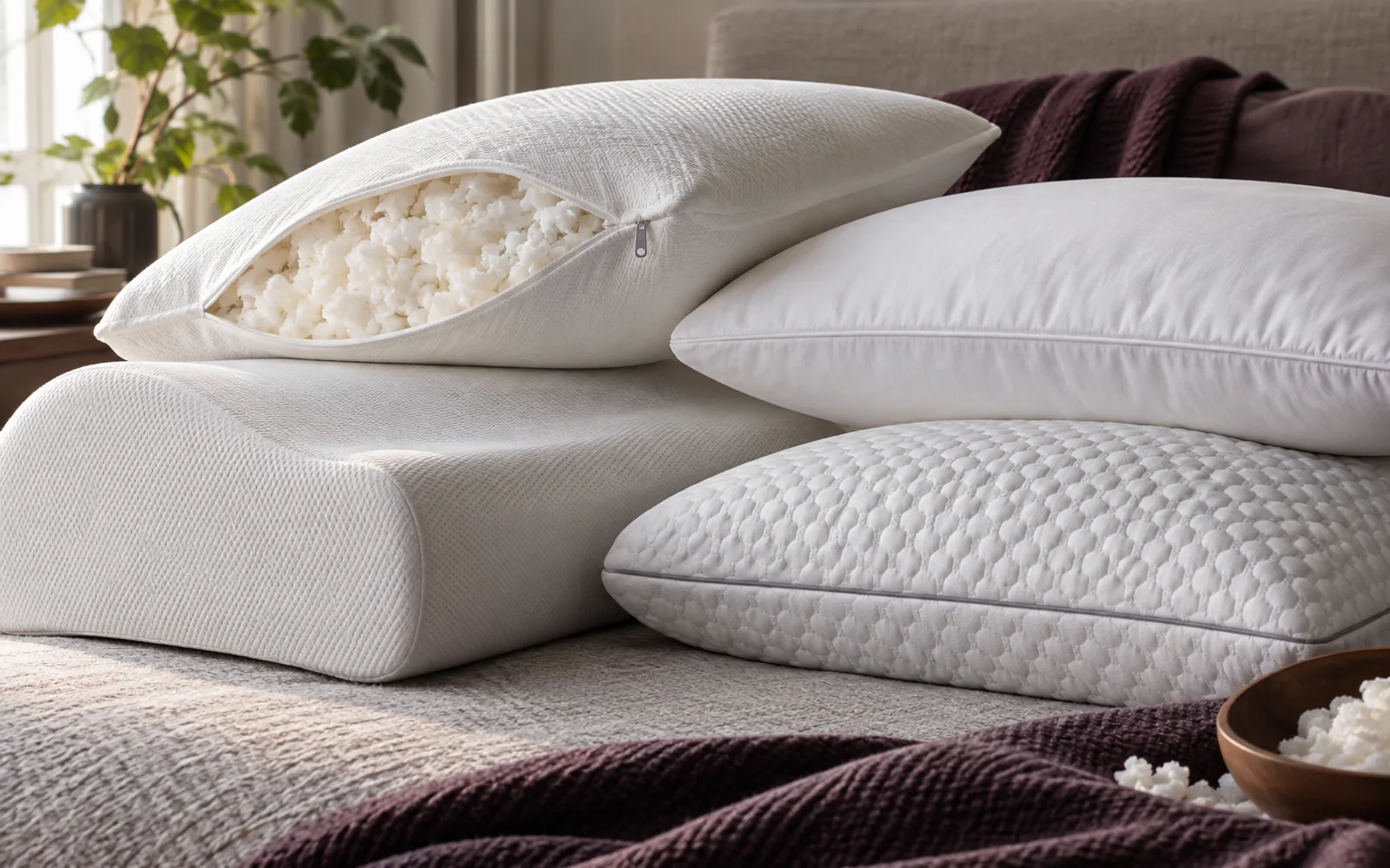 KEETSA Pillow Comparison 2026: Four Current Designs Compared explained through a photorealistic material or setup detail
