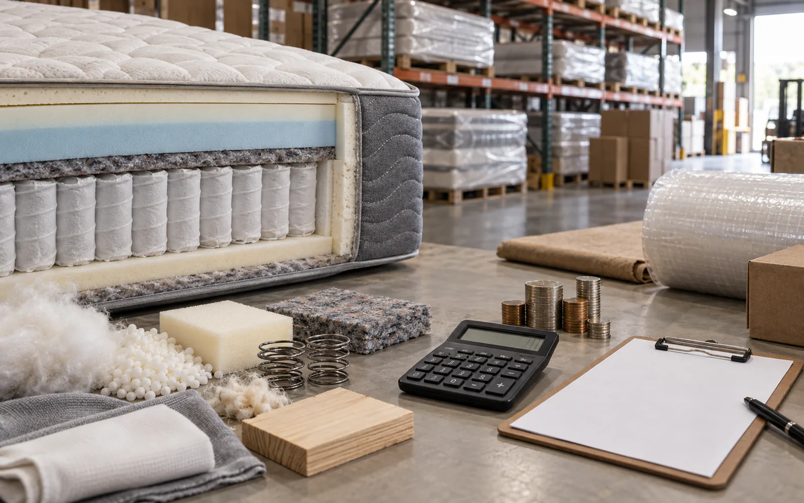 How Much Does a Mattress Actually Cost to Make? explained through a photorealistic material or setup detail