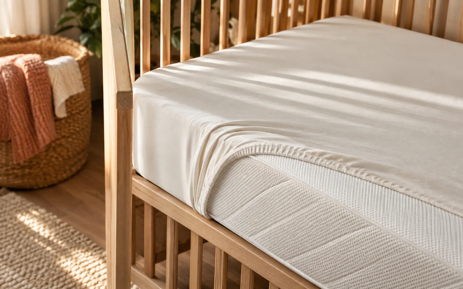 Newborn Sleep Essentials for Parents: What Helps Without Filling the Crib explained through a photorealistic material or setup detail