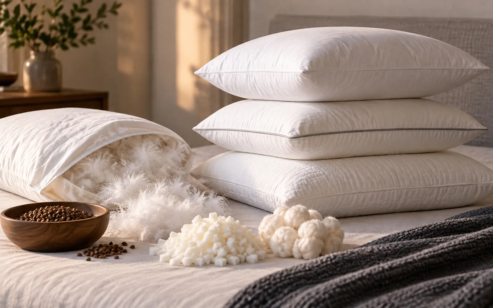 How to Choose the Right Pillow: A Complete Fitting Guide explained through a photorealistic material or setup detail