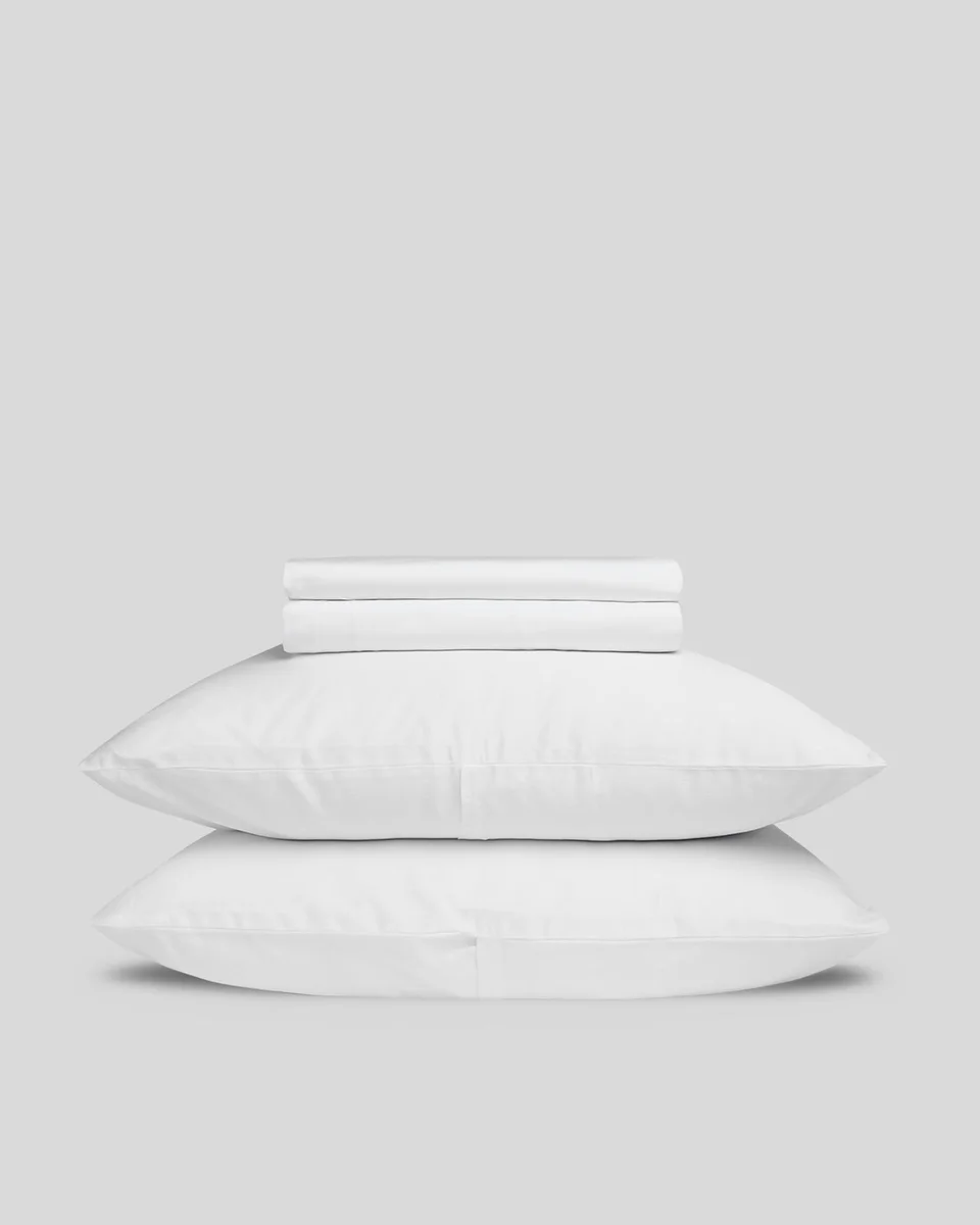 Parachute Percale Sheet Set in White
