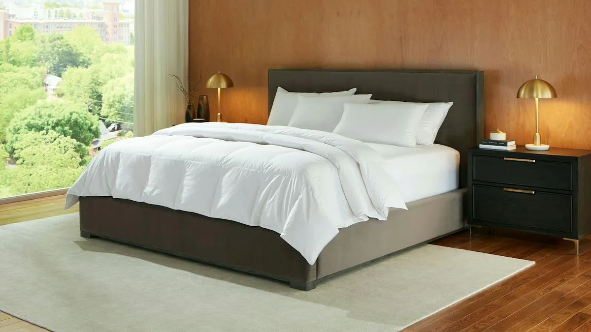 Saatva Down Comforter in the All-Year weight